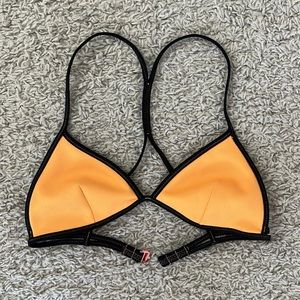Victoria’s Secret Black & Orange Triangle Swimsuit Top Womens US Size Small